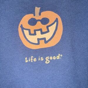 Life Is Good Blue Tee with Inspirational Patch